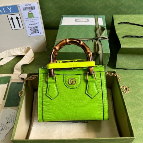 Gucci Diana hagedis minitas 675800 Fluorescerend groen