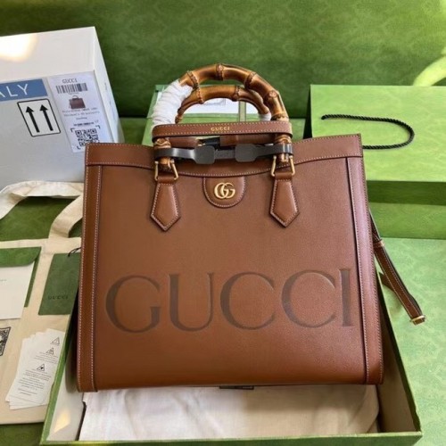 Gucci Diana medium draagtas 655658 bruin