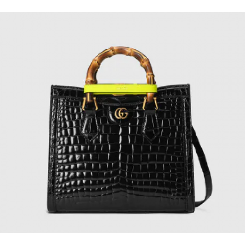 Gucci Diana kleine krokodil draagtas 660195 Zwart
