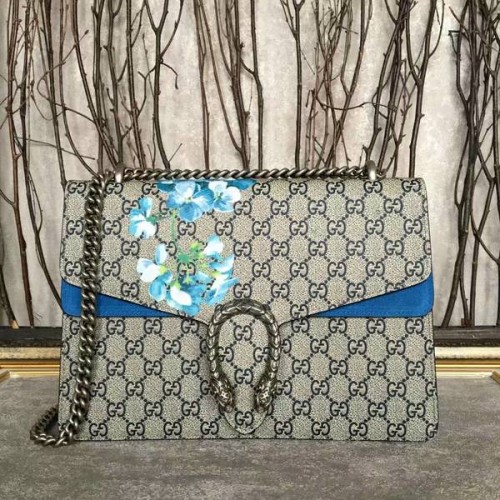 Gucci Dionysus GG canvas schoudertas 400235 blauw
