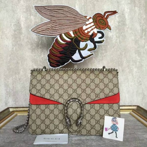 Gucci Dionysus GG canvas schoudertas 403348 rood