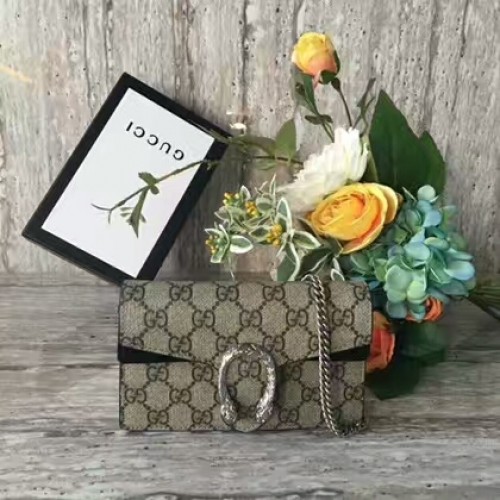Gucci Dionysus GG Supreme mini-schoudertas 476432 zwart
