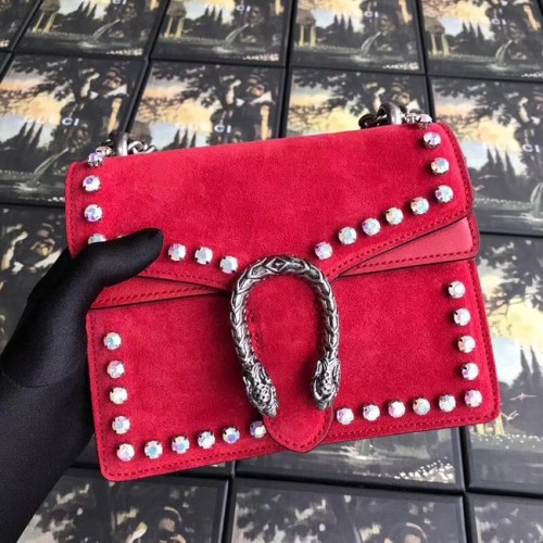 Gucci Dionysus GG Supreme kristallen minitas 421970 rood