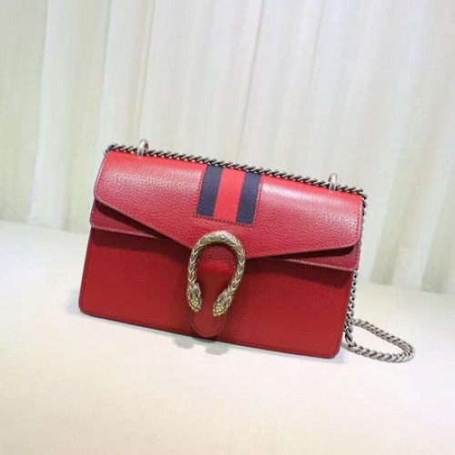 Gucci Dionysus lederen schoudertas 400249 rood