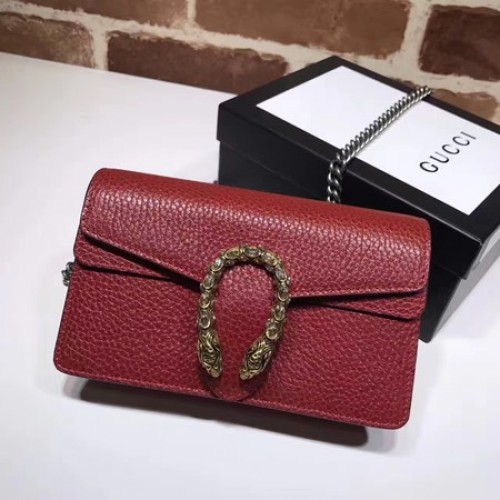 Gucci Dionysus lederen super mini-tas 476432 rood