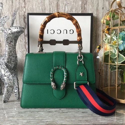 Gucci Dionysus lederen tas met handvat 448075 groen
