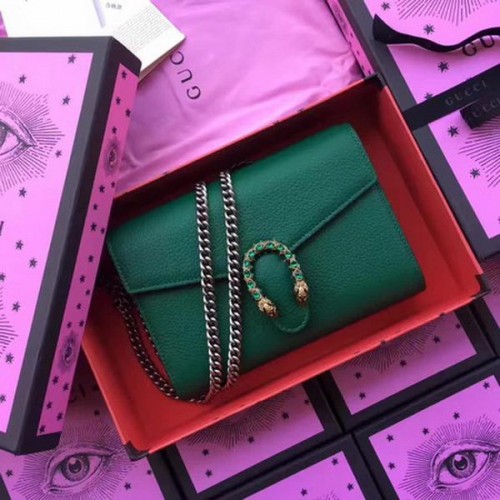 Gucci Dionysus leren mini kettingtas 401231 groen