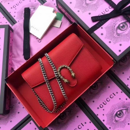 Gucci Dionysus leren mini kettingtas 401231 rood