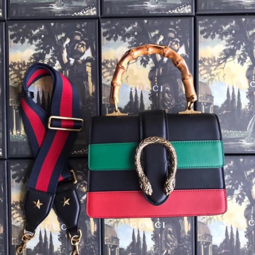Gucci Dionysus kleine handtas 523367 zwart&rood&groen