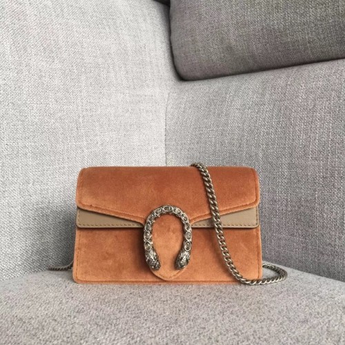 Gucci Dionysus fluwelen super mini tas 476432 Taupe