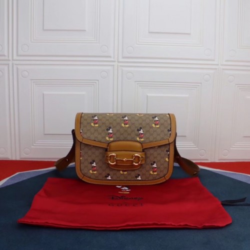 Gucci Disney x Mickey Mouse kleine schoudertas 602204 bruin