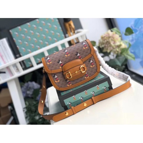 Gucci Disney x Mickey Mouse kleine schoudertas 602205 bruin