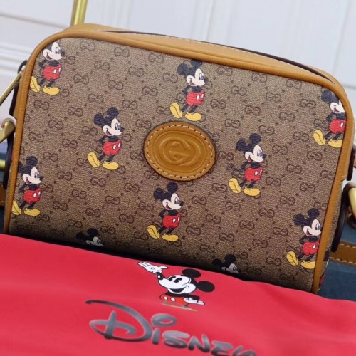 Gucci Disney x Mickey Mouse kleine schoudertas 602536 bruin
