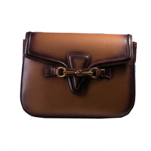 Gucci Emily Nappa lederen schoudertas 370835 Tarwe