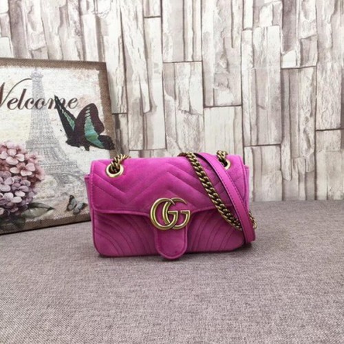 Gucci GG Marmont geborduurde fluwelen minitas 446744T Rose