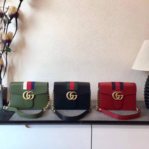 Gucci GG Marmont lederen schoudertas 476468