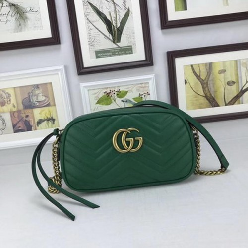 Gucci GG Marmont Matelasse lederen schoudertas 447632 groen