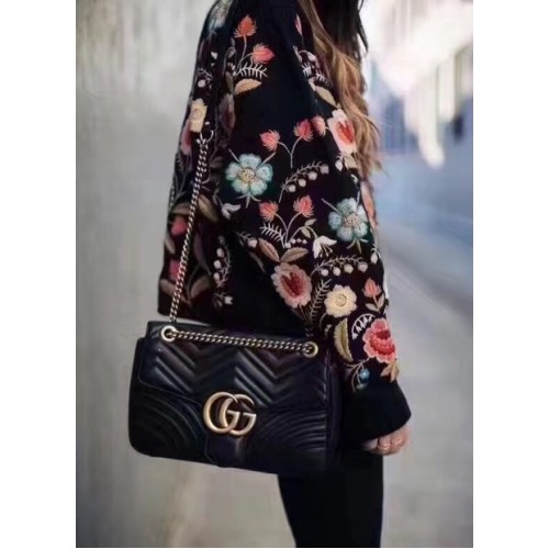 Gucci GG Marmont Matelasse schoudertas 443496 zwart