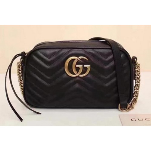 Gucci GG Marmont Matelasse schoudertas 447632 zwart