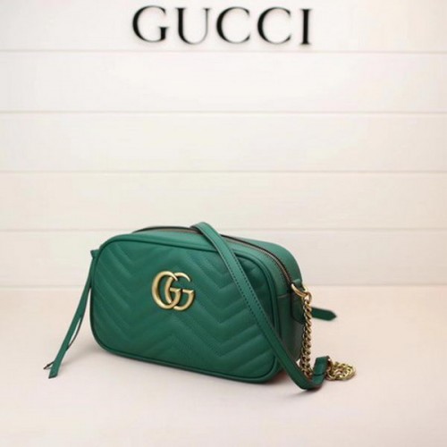 Gucci GG Marmont Matelasse schoudertas 447632 groen