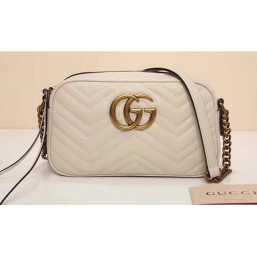 Gucci GG Marmont Matelasse schoudertas 447632 gebroken wit