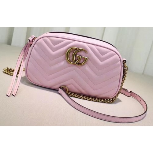 Gucci GG Marmont Matelasse schoudertas 447632 roze