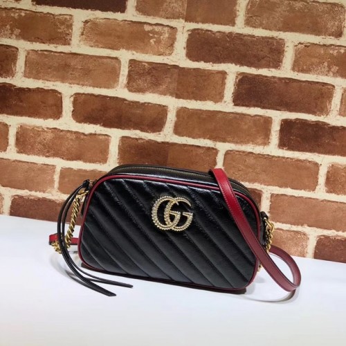 Gucci GG Marmont Matelasse Schoudertas A447632 Zwart