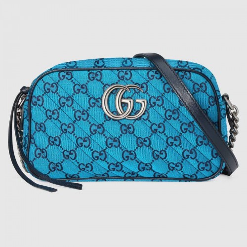 Gucci GG Marmont Multicolor kleine schoudertas 447632 blauw