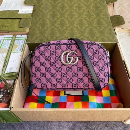 Gucci GG Marmont Multicolor kleine schoudertas 447632 roze