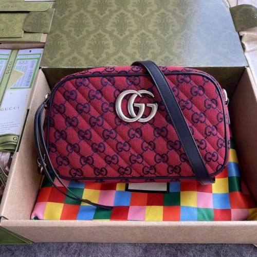 Gucci GG Marmont Multicolor kleine schoudertas 447632 rood