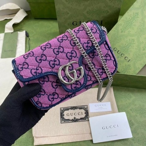 Gucci GG Marmont Multicolor super mini tas 476433 roze