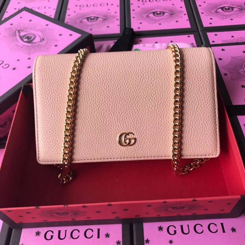 Gucci GG Marmont Original kalfsleren schoudertas 497985 Nude