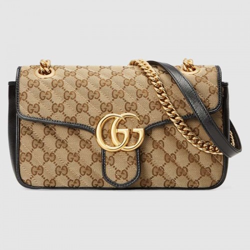 Gucci GG Marmont kleine schoudertas 443497 zwart