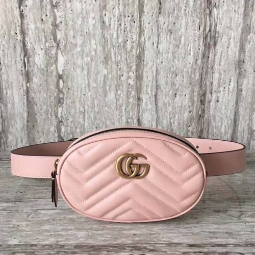 Gucci GG Marmont gewatteerde leren tas 476434 roze