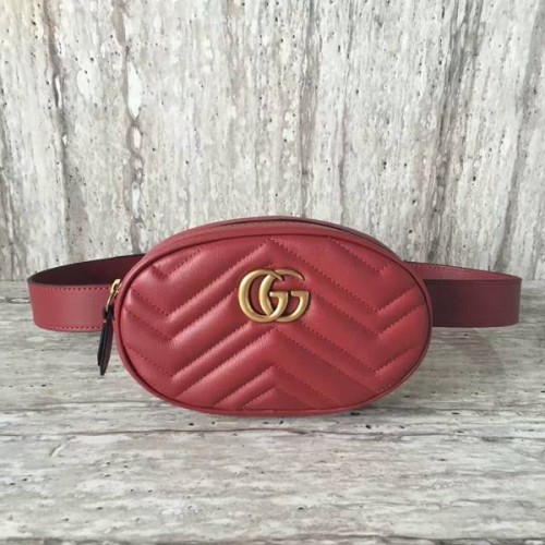 Gucci GG Marmont gewatteerde leren tas 476434 rood