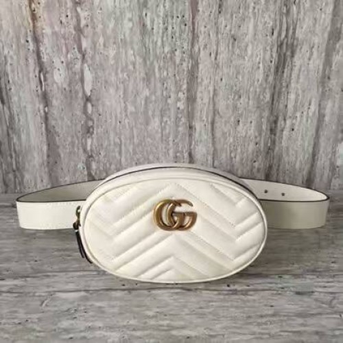 Gucci GG Marmont gewatteerde leren tas 476434 wit