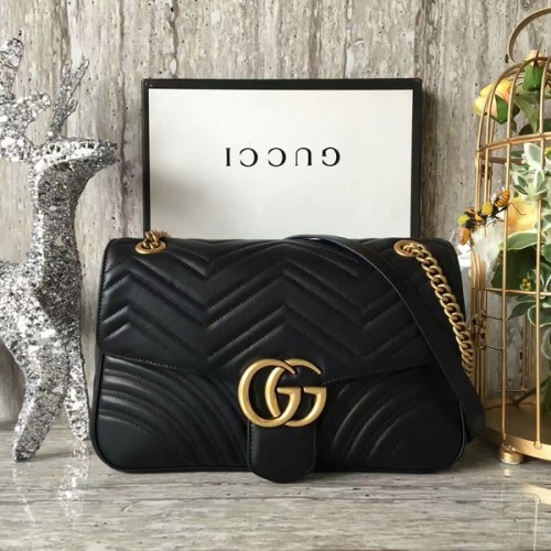 Gucci GG Marmont fluwelen schoudertas 443496A zwart
