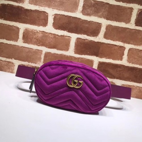 Gucci GG Marmont Velvet heuptasje 476434 paars