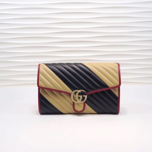Gucci GG Marmont clutch 498079 zwart&abrikoos