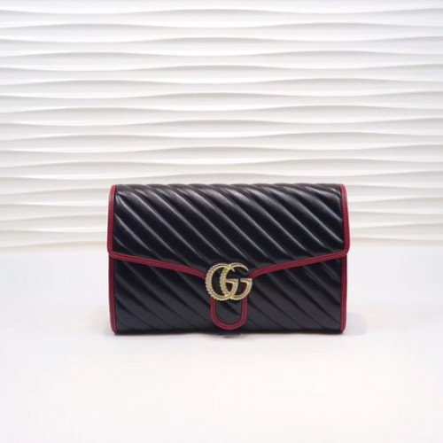 Gucci GG Marmont clutch 498079 zwart&rood