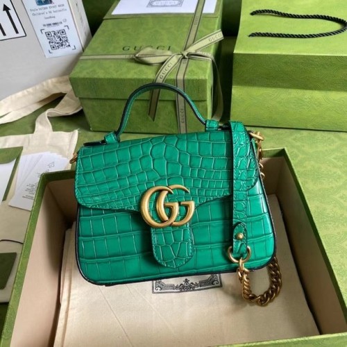 Gucci GG Marmont krokodil mini top handvat tas 547260 groen