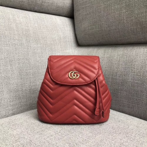 Gucci GG Marmont gematelasseerde rugzak 528129 rood