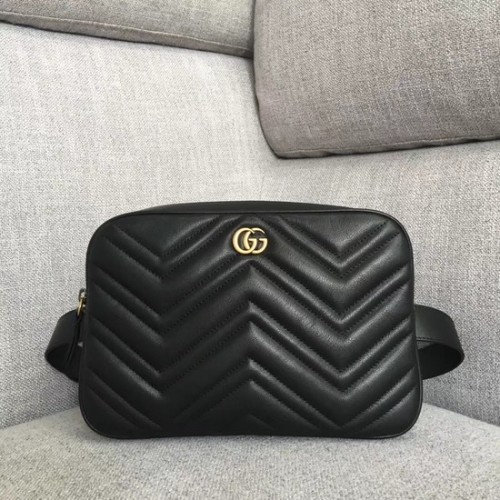 Gucci GG Marmont gematelasseerde heuptas 523380 Zwart