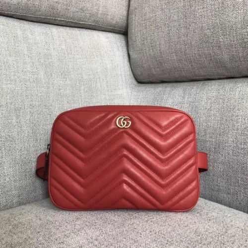Gucci GG Marmont gematelasseerde heuptas 523380 rood