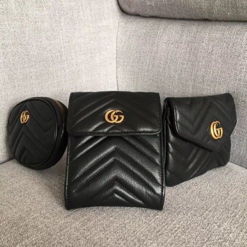 Gucci GG Marmont gematelasseerde heuptas 524597 zwart