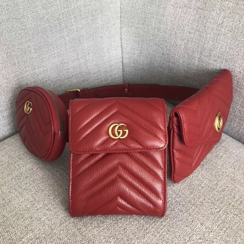 Gucci GG Marmont gematelasseerde heuptas 524597 rood
