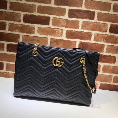 Gucci GG Marmont matelasse medium draagtas 524578 zwart