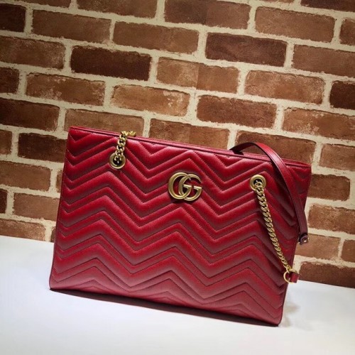 Gucci GG Marmont matelasse medium draagtas 524578 rood