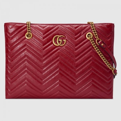 Gucci GG Marmont matelasse medium draagtas 524578 rood