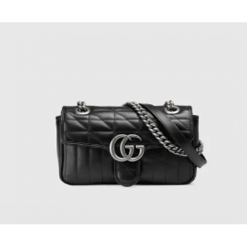 Gucci GG Marmont gematelasseerde minitas 446744 zwart